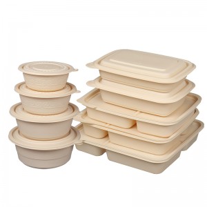 Container biodegradabil pentru alimente Cutii de prânz prietenoase cu mediul înconjurător Cutie de prânz de unică folosință pentru amidon de porumb