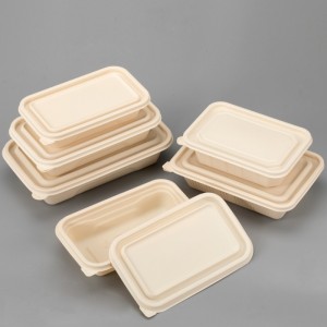 Dreptunghi ecologic recipiente de ambalare a produselor alimentare biodegradabile pentru mâncare de luat masa amidon de porumb recipient de unică folosință