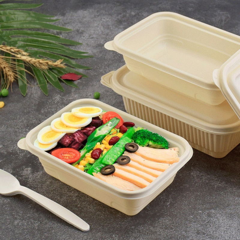 Cutie de alimente de dimensiuni personalizate, recipient de unică folosință, de unică folosință, pentru magazinul bento, cu amidon de porumb, biodegradabil