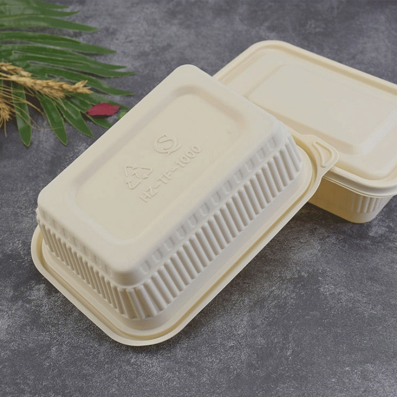 Cutie de alimente de dimensiuni personalizate, recipient de unică folosință, de unică folosință, pentru magazinul bento, cu amidon de porumb, biodegradabil