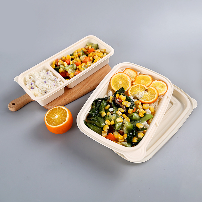Cutie de prânz bento, de unică folosință, ecologică, de unică folosință, cutie de ambalare pentru ambalaj, recipient biodegradabil pentru alimente
